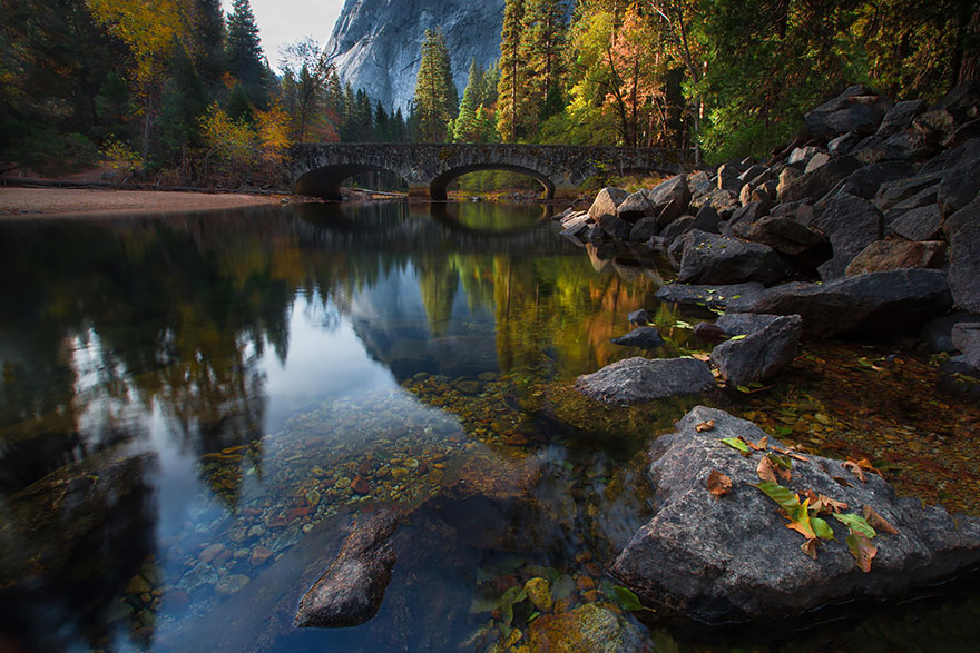 Bridge Across The Merced River, Yosemite, Usa