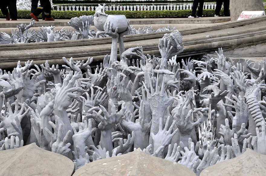 Wat Rong Khun, better known as the White Temple, is a Buddhist temple in Thailand that looks like it came down from heaven.