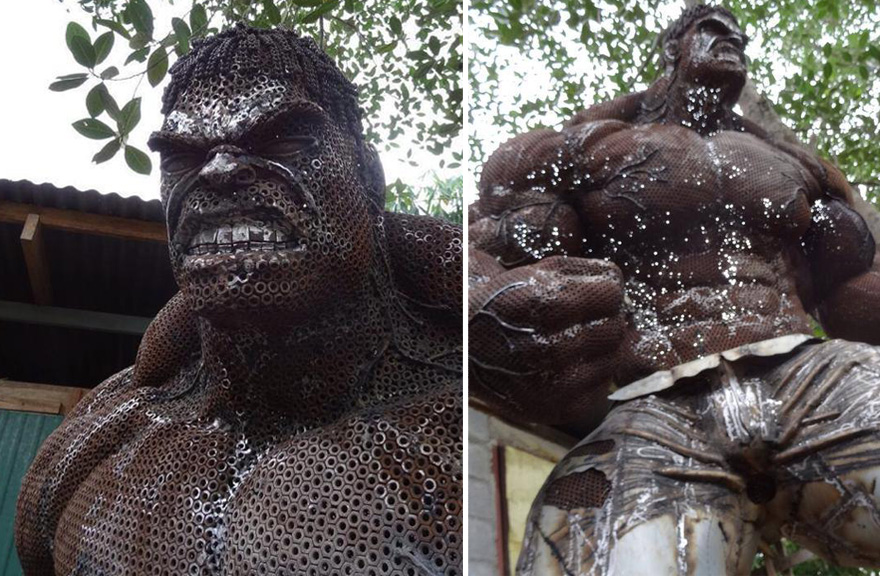 Stunning Scrap Metal Sculptures Of The Hulk And Other Famous Movie