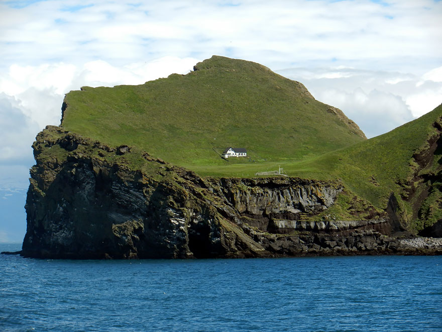 The Solitairy House Of Elliðaey Island, Iceland