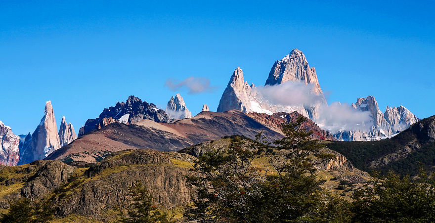 Fitzroy And Cerro Torre From Condors Nests