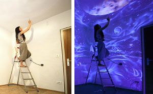 When The Lights Go Out, My Glowing Murals Turn These Rooms Into Dreamy Worlds