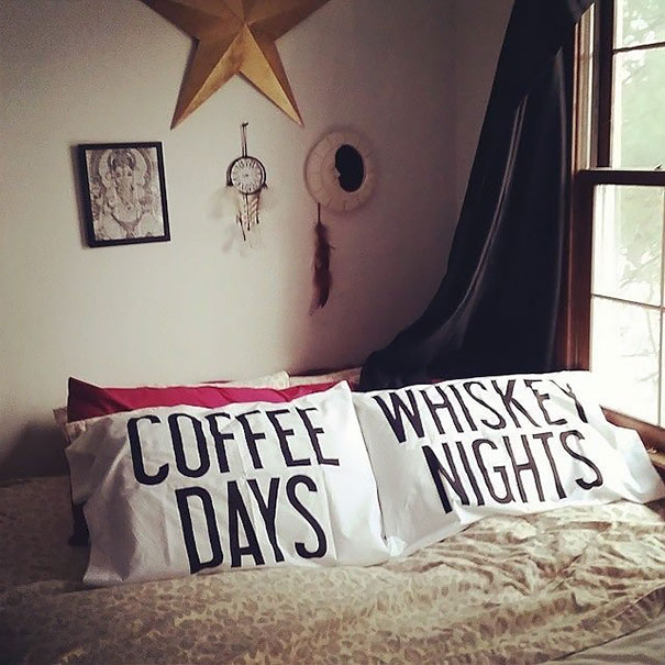 Coffee & Whiskey Pillow Case Set