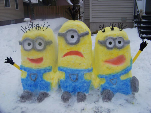 Minion Snow Sculptures