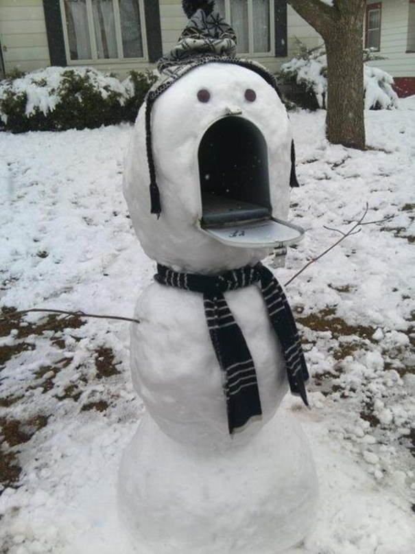 Mail Box Snow Man