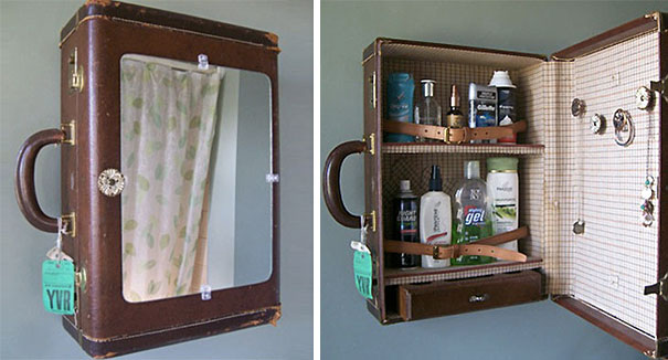 Old Suitcase Turned Into A Medicine Cabinet
