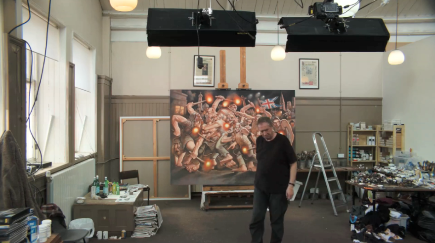Peter Howson In His Glasgow Studio