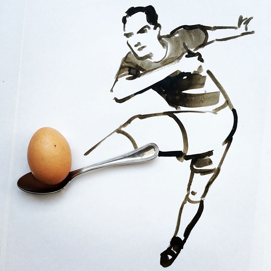 20 Creative Drawings Completed Using Everyday Objects By Christoph