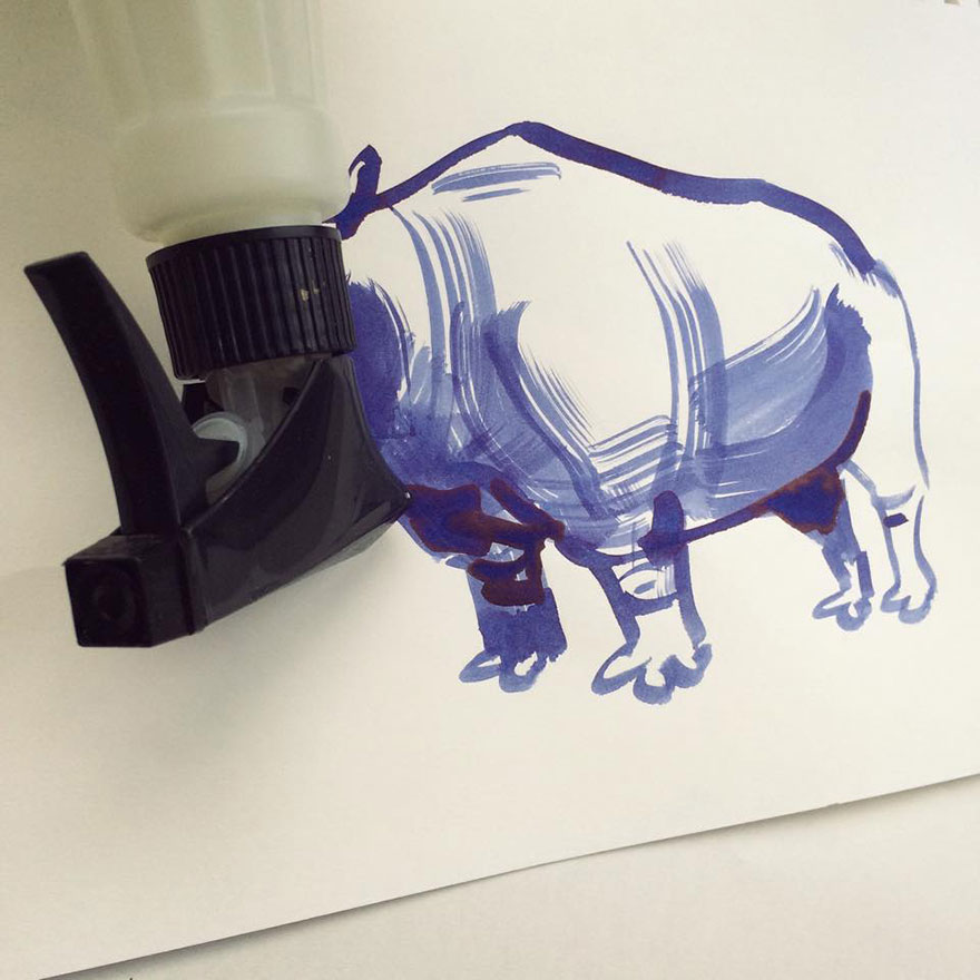 20 Creative Drawings Completed Using Everyday Objects By
