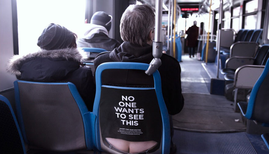 美国奇葩拼接公交广告创意为了引起公众对大肠癌的认识-3