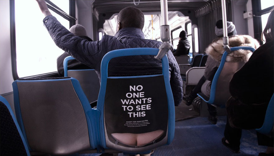 Cheeky Bus Ad Raises Colon Cancer Awareness With Butt Crack Seats