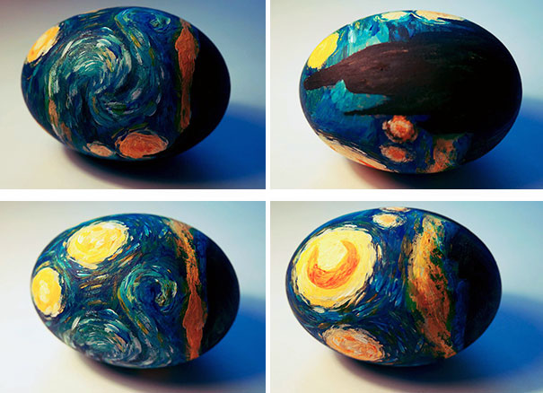 Starry Night Painted Eggs