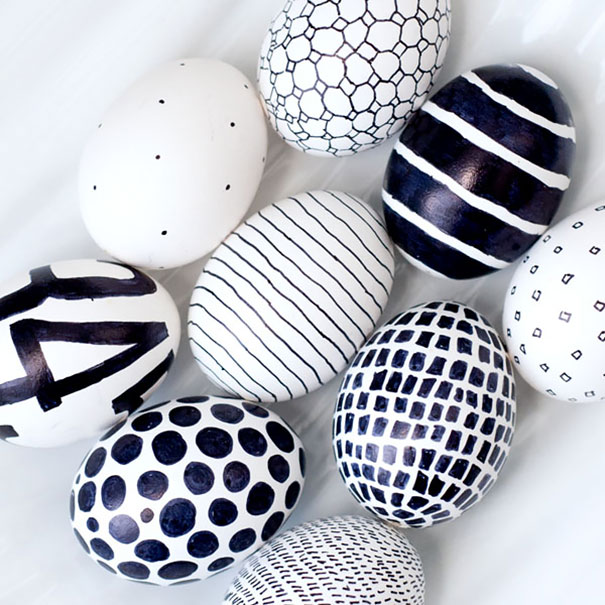 Minimalist Black & White Easter Eggs