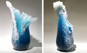 Majestic Ocean Wave Vases By Hawaiian Artist Duo
