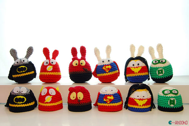 Easter Superheroes Crocheted Eggs By Ahooka