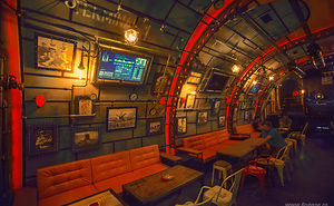 Industrial-steampunk Submarine Themed Pub