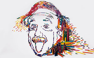 We Made Einstein's Famous Portrait From 1,000 Pencils