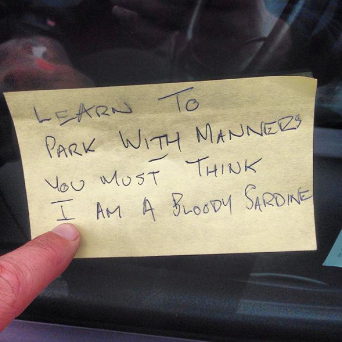 This Was On My Car When I Came Out The Shop, Very British Car Parking Note