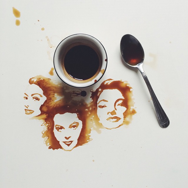 Giulia Bernardelli takes spilt coffee and turns it into Beautiful art.#artpeople