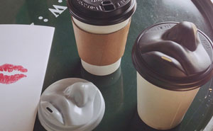 Human Face Coffee Lids Let You Kiss Your Morning Cup