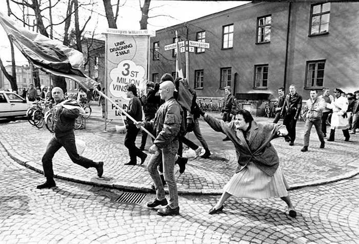 A Woman Hitting A Neo-Nazi With Her Handbag In Växjö, Sweden (13 April, 1985)