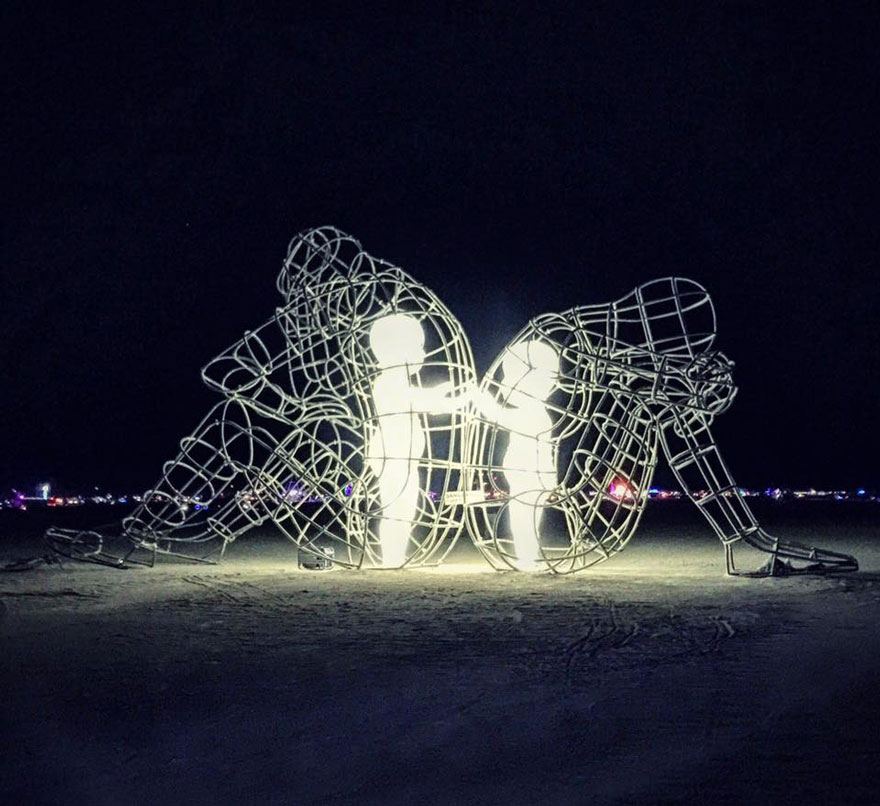 Powerful Sculpture At Burning Man Shows Inner Children Trapped Inside