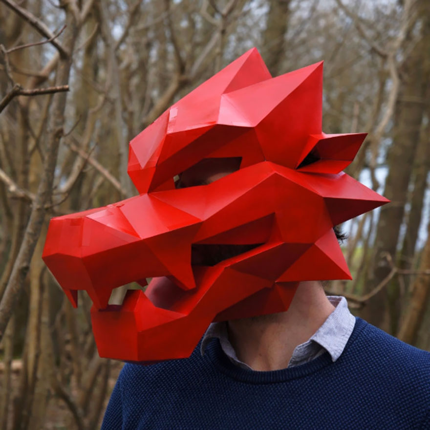 DIY Geometric Paper Masks For Halloween Bored Panda