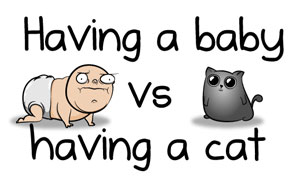 Having A Baby VS Having A Cat (9 Pics)