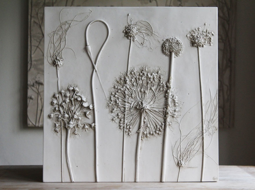 Rachel Dein - unikalny proces odlewania kwiatów i liści w gipsie. Rachel Dein -  unique process of capturing flowers and foliage in plaster.