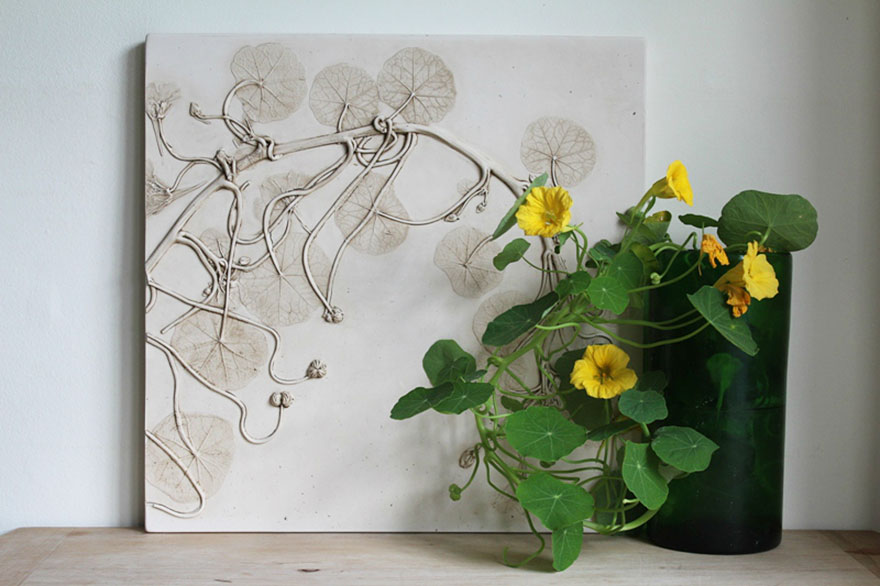 Rachel Dein - unikalny proces odlewania kwiatów i liści w gipsie. Rachel Dein -  unique process of capturing flowers and foliage in plaster.
