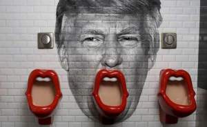Someone Added Donald Trump To The Wall Of This Restroom In Paris