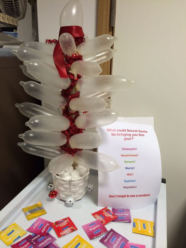 Condom Christmas Tree! Don't Forget To Use One....