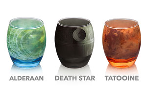 Planetary Drinking Glassware Shows The Famous Planets From Star Wars