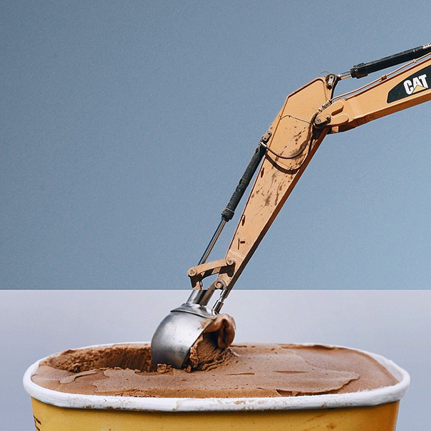 Excavator + Ice Cream Scoop