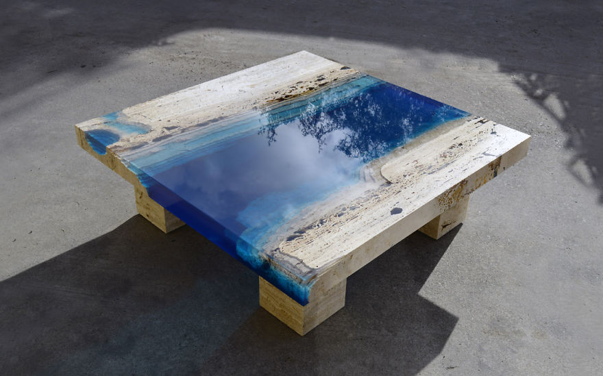 Alexandre Chapelin - La Table, stół laguna. Alexandre Chapelin - La Table, lagoon tables.