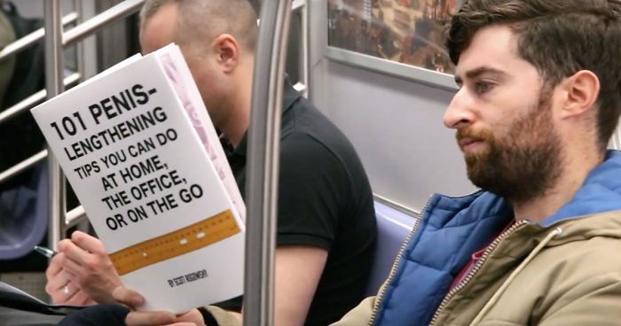 Comedian pranks subway by shamelessly reading embarrassing books