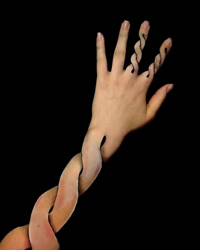 Illusion Paintings On My Arm And Hand..