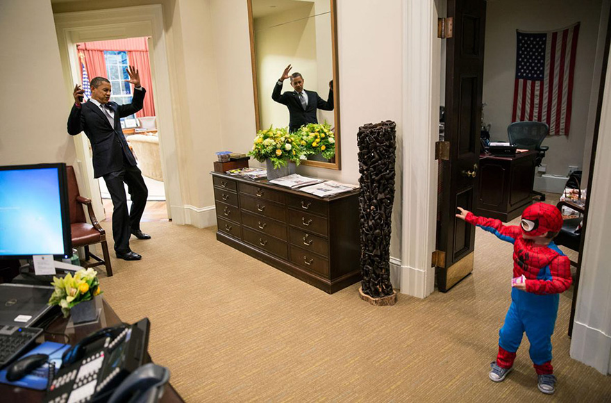 The President Shows His Fun Side, Playing The Villain To A Three-Year-Old Spider-Man
