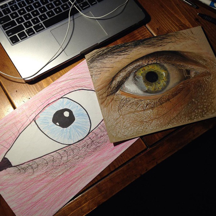 13 Years Progress Of Drawing An Eye