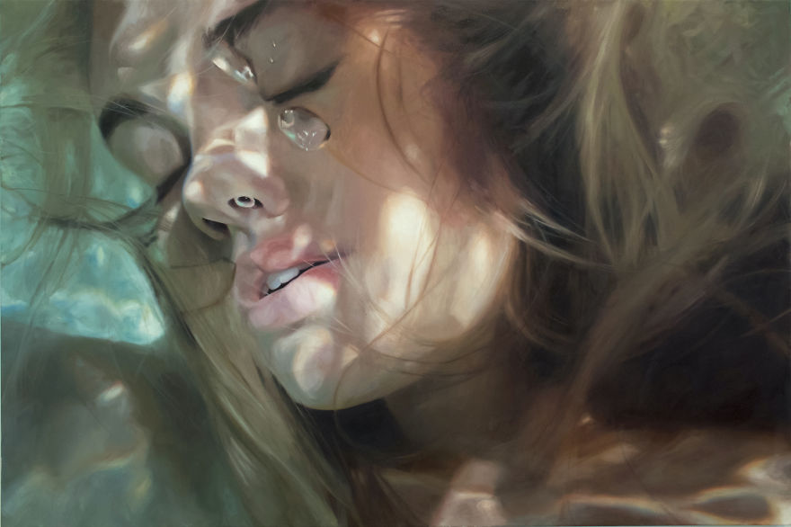 Reisha Perlmutter - Realistyczne "podwodne" obrazy. Reisha Perlmutter - Realistic underwater paintings.