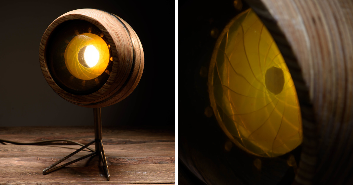 I Designed A Lamp That Uses Diaphragm To Change The Intensity Of Light