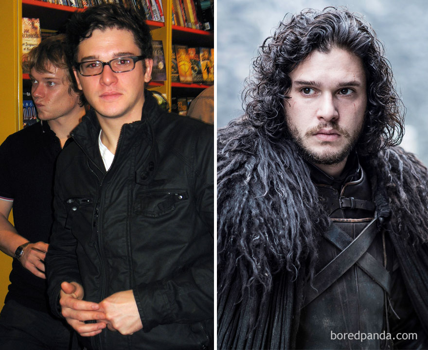 Young Kit Harington And As Jon Snow (In GoT)