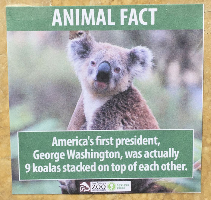 Guy Leaves Fake Animal Facts All Over Los Angeles Zoo ...