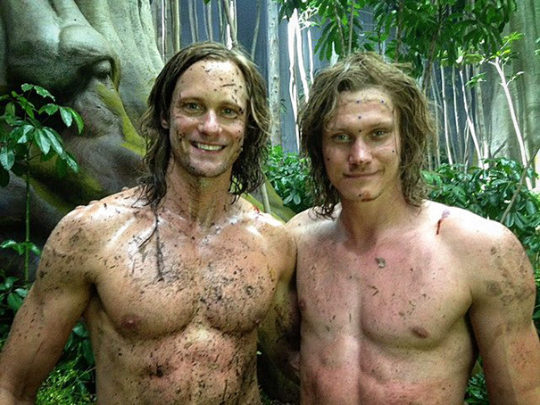Alexander Skarsgard With His Stunt Mark Slaughter On The Set Of Tarzan