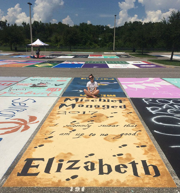 High School Seniors Paint Their Parking Spots And Their