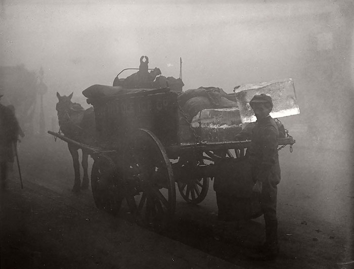An Iceman Delivers In The Fog, 1 October 1919