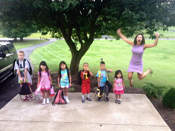Since Everyone Posting Back To School Pictures, I Present You My Mother And My 6 Adopted Siblings