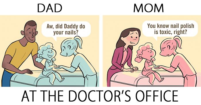 5 Comics That Reveal How Differently Dads And Moms Are Viewed In