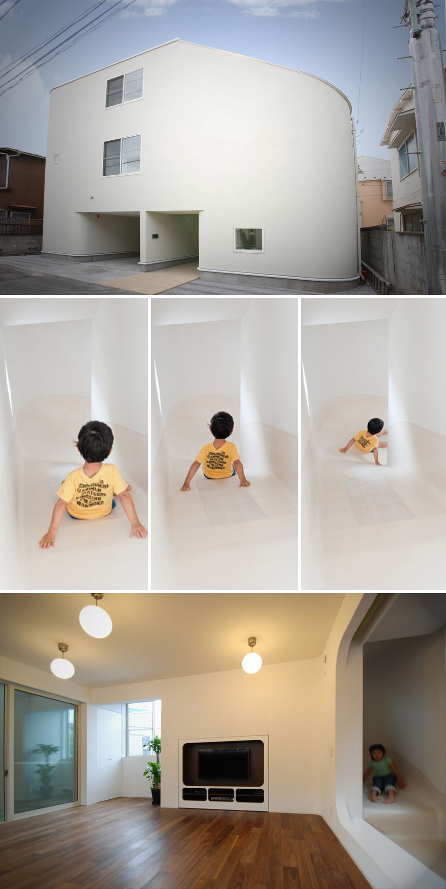 Unusual Slide House In Japan
