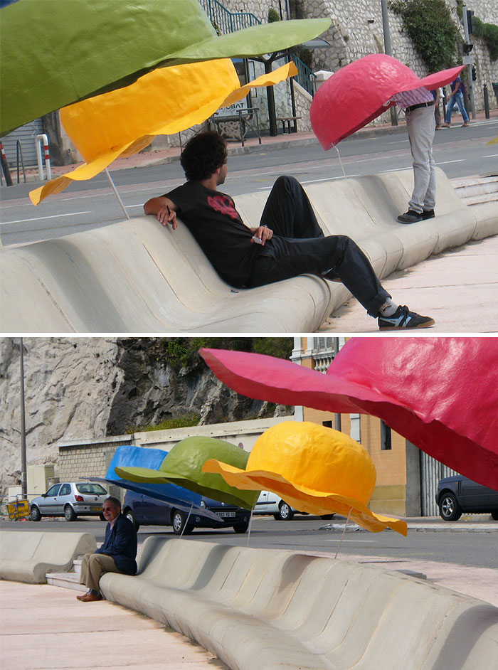 Benches With Big Hats, Marseille, France